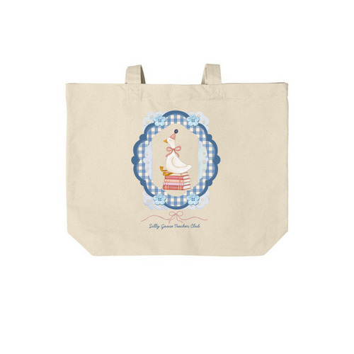 Silly Goose Teacher Club, tote, a Natural Cotton Canvas Tote Bag