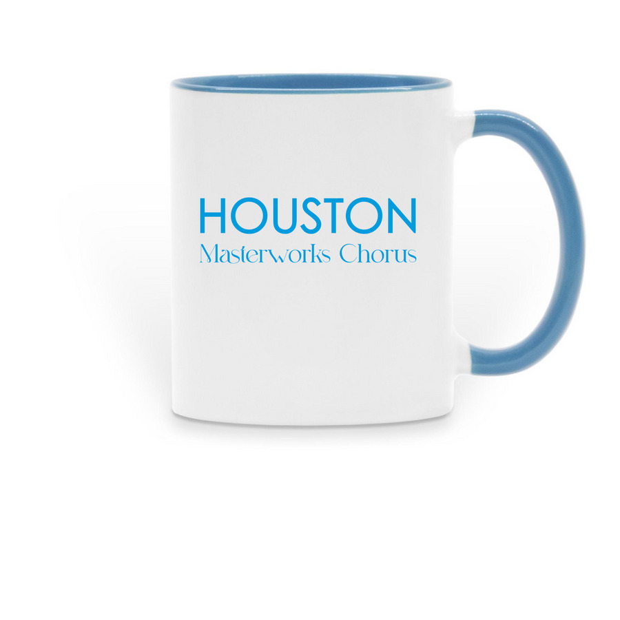 HMC Coffee Mug, a Light Blue Two-Tone Ceramic Mug