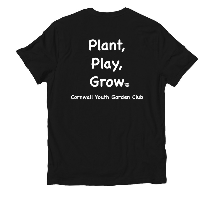 CYGC Front and Back Print White Logo, a Deep Black Allmade Organic Cotton Unisex Tee (back-view)