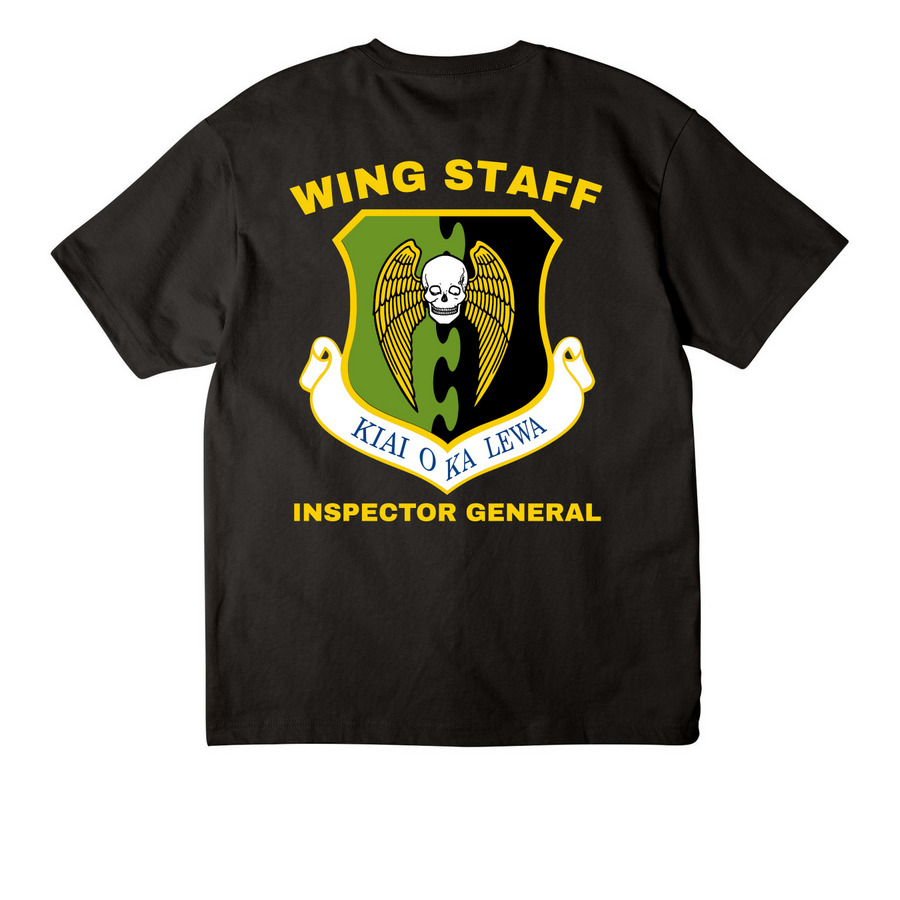 Inspector General - Heavyweight, a Black Unisex Heavyweight Tee (back-view)