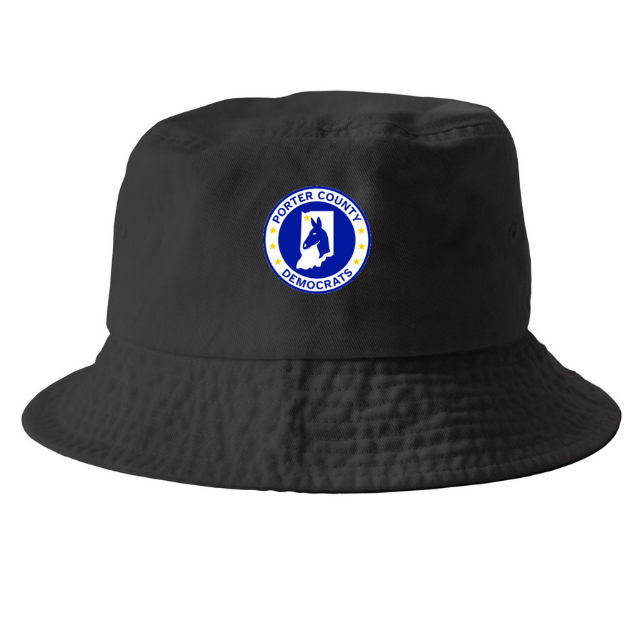 Porter County Democrats, a Black Printed Bucket Hat
