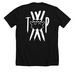 White Ghost Gang on black, a Solid Black Blend Premium Unisex Tee (back-view)