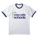 Ringer Tee Shirt - Navy Rainbow Logo, a White/ Navy Cotton Ringer Tee