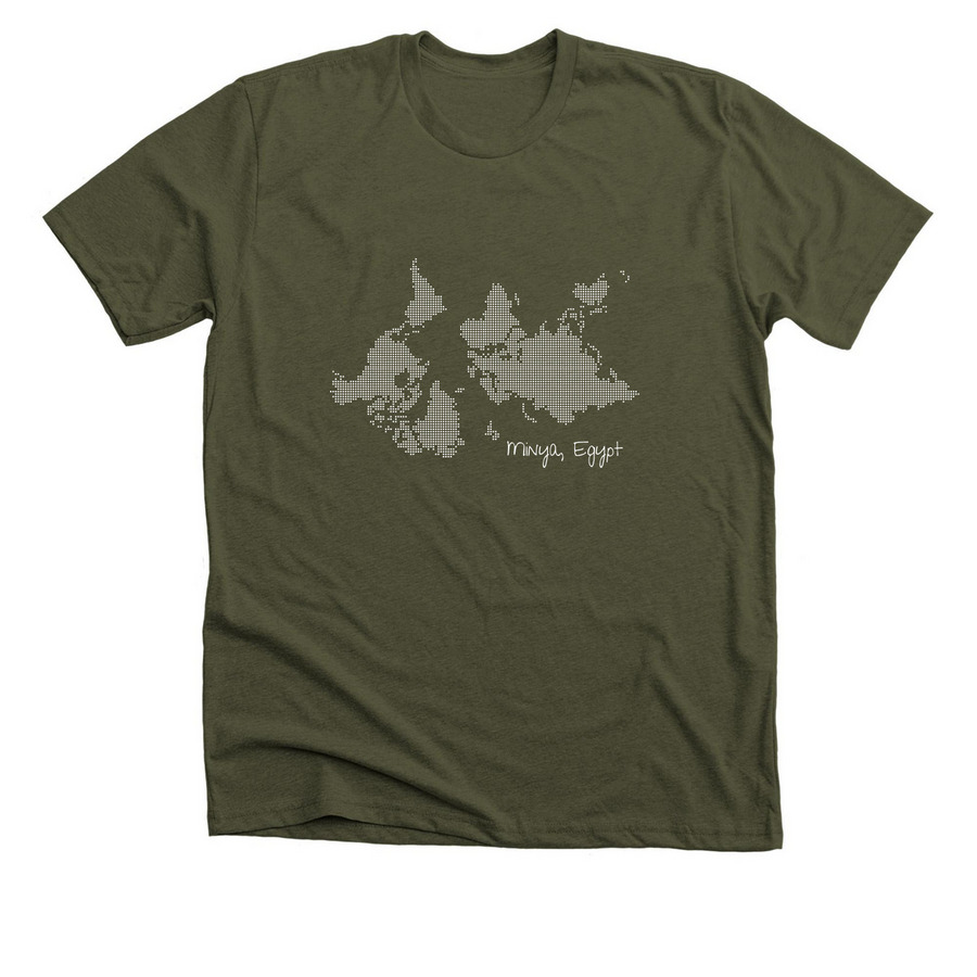 Minya, Egypt, a Heather Military Green Premium Unisex Tee