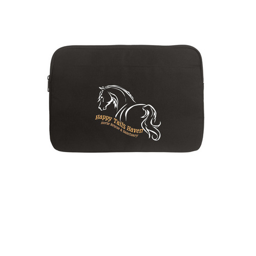 Happy Tails Haven Logo Laptop Case, a Black Canvas Laptop Sleeve