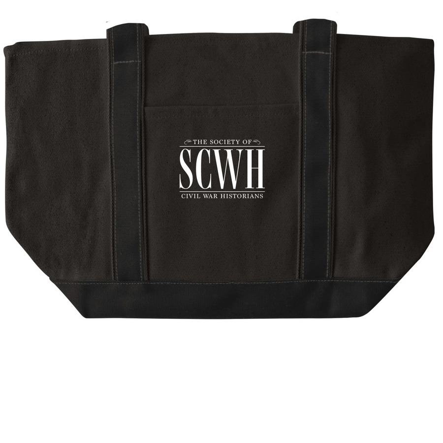 SCWH Tote Bags, a Black/Black Large Two-Tone Canvas Tote Bag