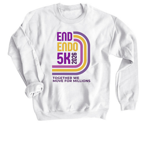 End Endo 5K Crewneck Retro Sweatshirt, a White Crewneck Sweatshirt