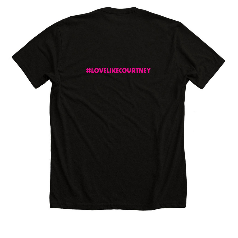 Courtney's Kids Adult Tees, a Solid Black Blend Premium Unisex Tee (back-view)