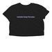 Pilates is my Happy Hour, a Black Women?s Flowy Cropped Tee (back-view)