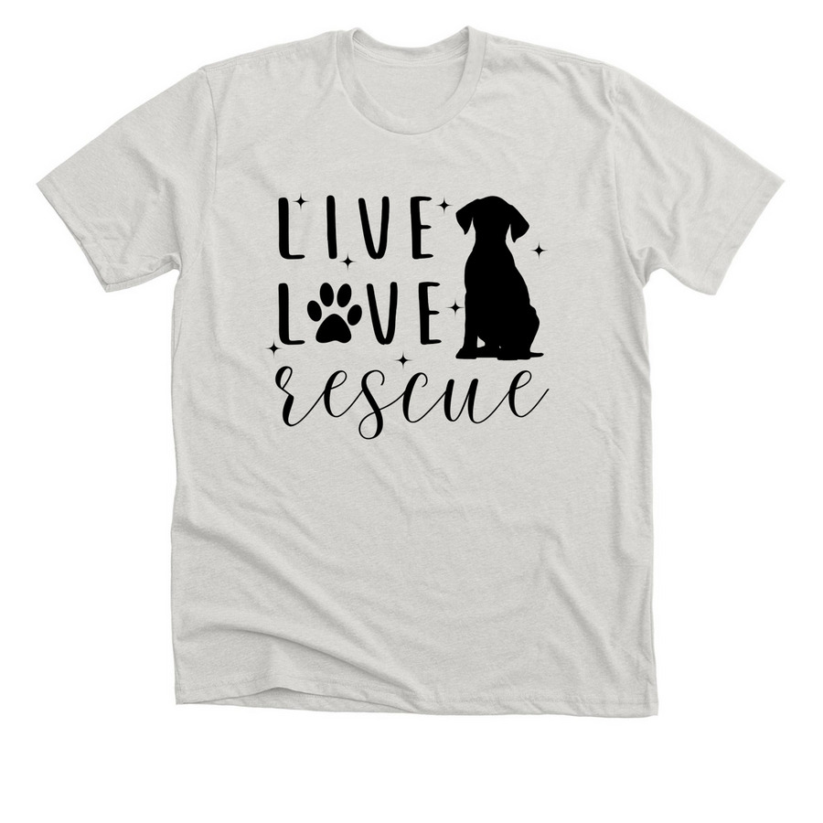 Live Love Rescue, a Heather Cement Premium Unisex Tee