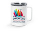 Onancock Sails Forward Travel Mug, a White Stainless Steel Travel Mug