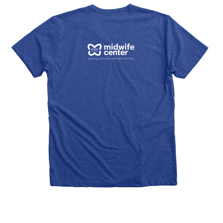 1 of 10,000 babies, a Heather True Royal Premium V-Neck Tee (back-view)