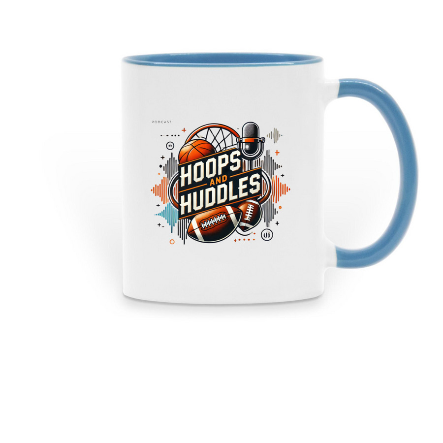 Hoops And Huddles Mach 1 Mugs, a Light Blue Two-Tone Ceramic Mug