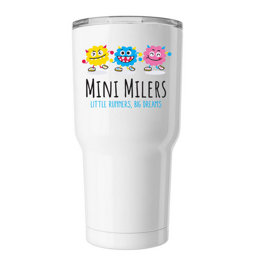Mini Milers Tumbler, a White Insulated Tumbler