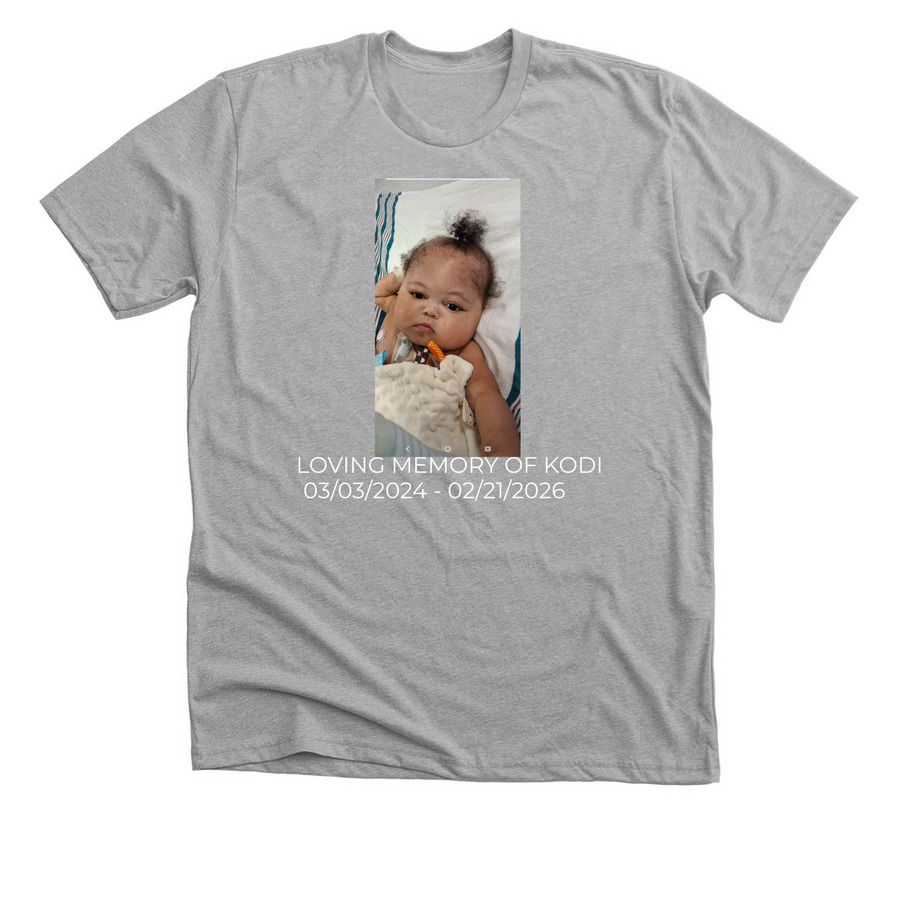 In&nbsp; Memory of Kodi, a Athletic Heather Premium Unisex Tee