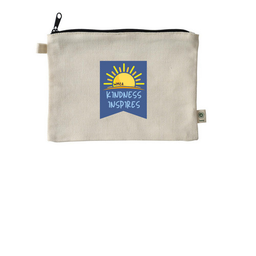 Kindness Inspires Pouch, a Natural 9"x7" Hemp Blend Pouch