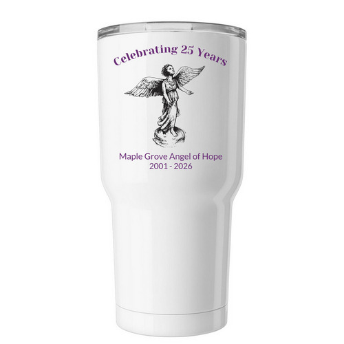 25th Anniversary Tumbler, a White Insulated Tumbler