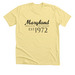 Maryland est. 1972, a Heather Yellow Gold Premium Unisex Tee