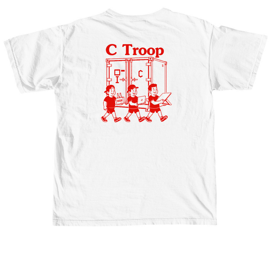 C TROOP OPS CHECK, a White Comfort Colors Unisex Tee (back-view)