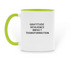 Grit2Greatness Endurance, a Green Two-Tone Ceramic Mug (back-view)