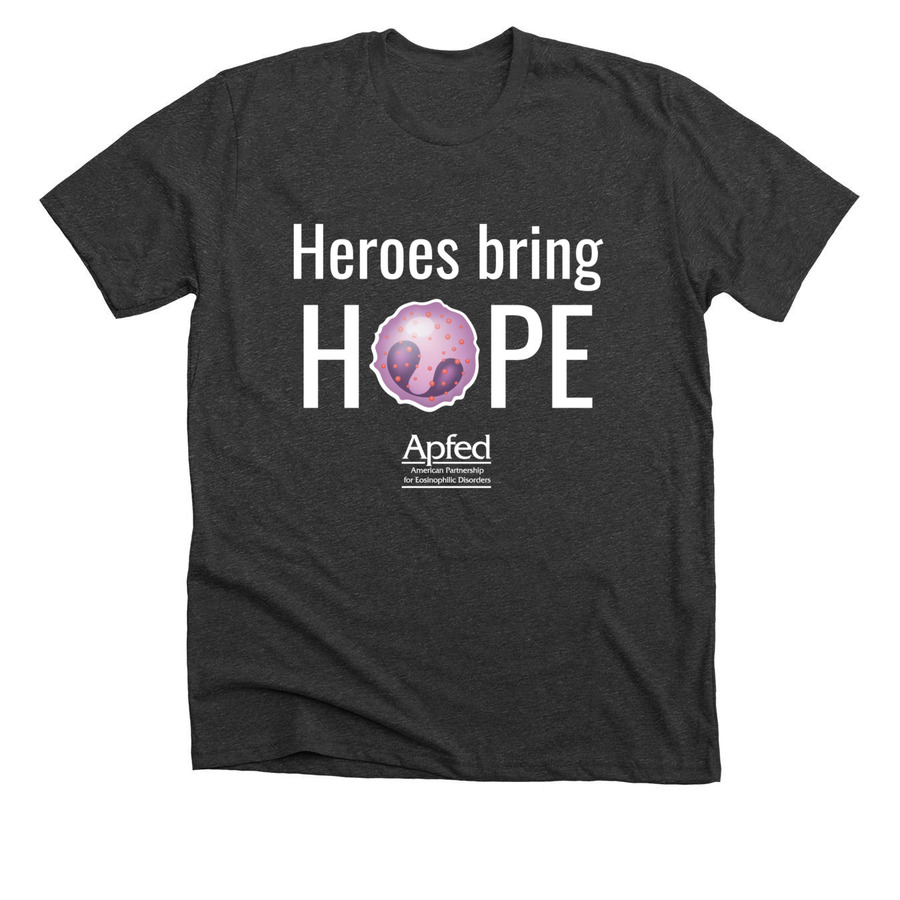 Heroes bring HOPE t-shirts, a Dark Grey Heather Premium Unisex Tee