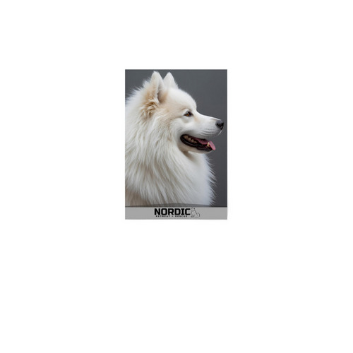 Samoyed Profile Yard Flag, a White 12" x 18" Yard Flag