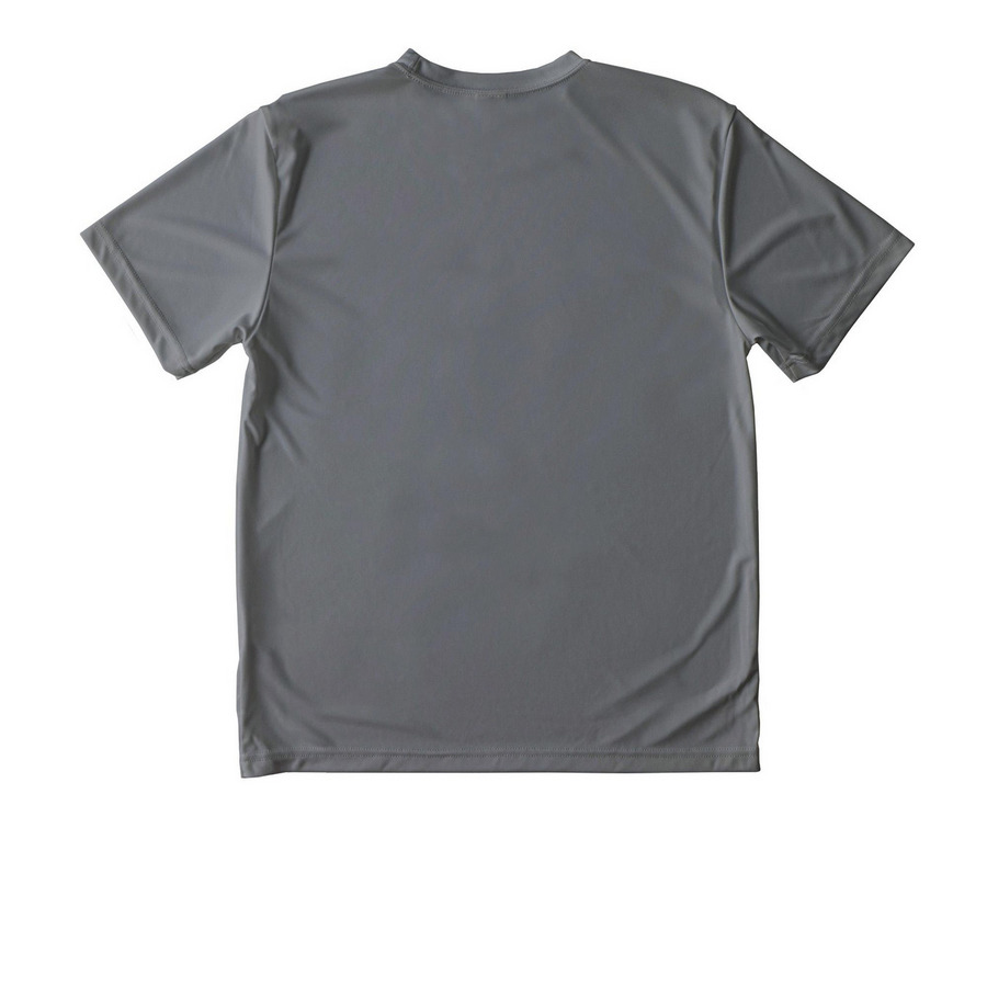 Help Support the Matagorda Bay Foundation, a Grey Concrete Youth Performance Tee (back-view)