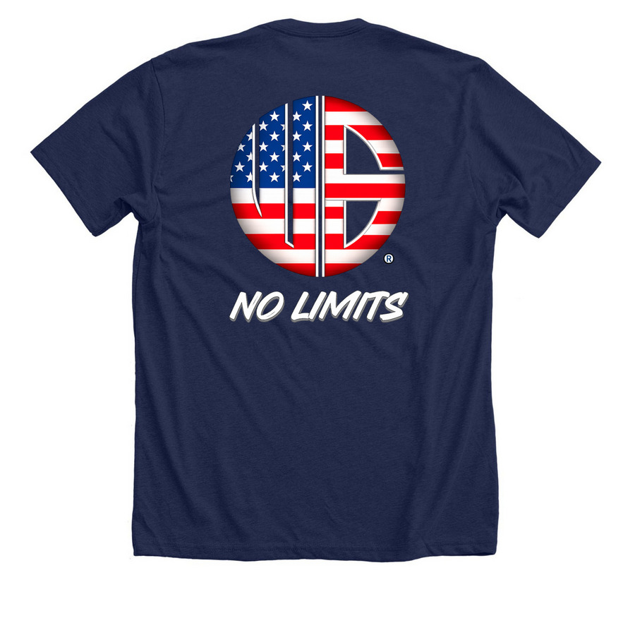 World Cup - USA, a Solid Navy Blend Premium Unisex Tee (back-view)