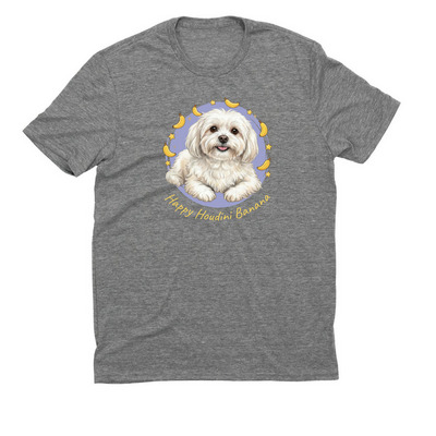 Happy Houdini Banana, a Aluminum Grey Allmade Eco Triblend Unisex Tee