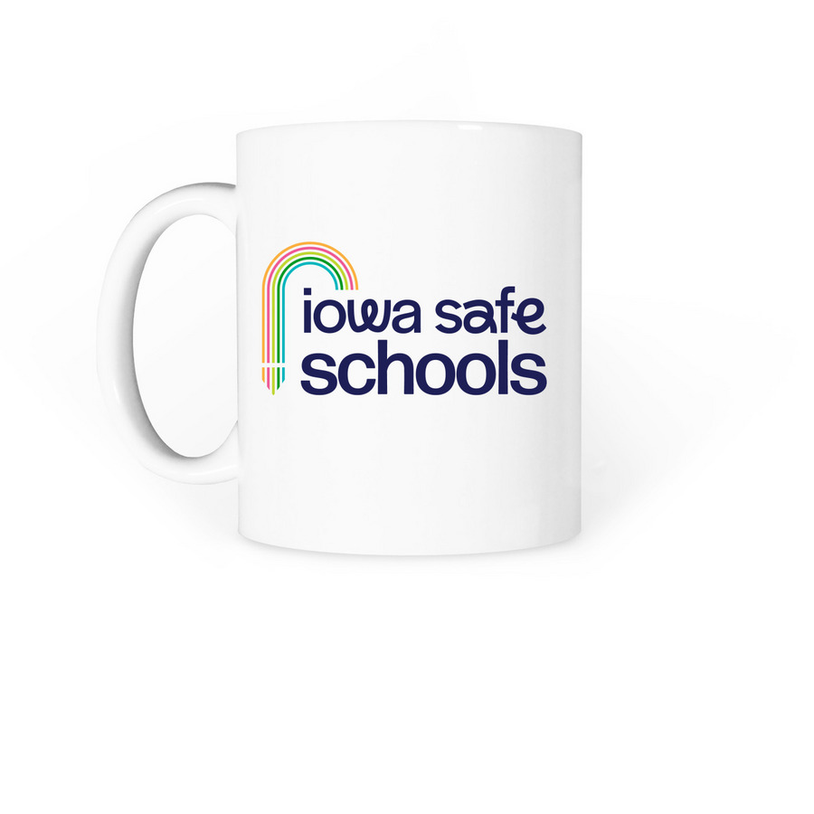 Heart Icon Ceramic Coffee Mug, a White Coffee Mug (back-view)