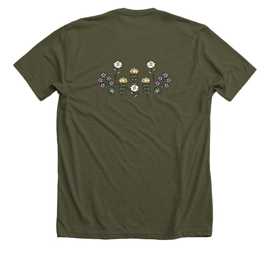 Feel it to heal it, a Heather Military Green Premium Unisex Tee (back-view)