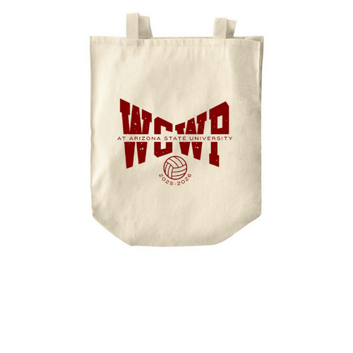 Maroon Logo Tote Bag, a Natural Over-the-Shoulder Shopping Tote Bag