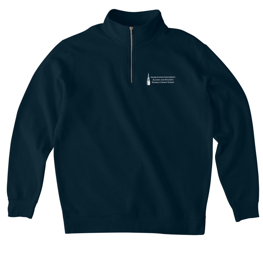 GUASFCU Navy Quarter Zip, a Classic Navy Midweight Quarter Zip Pullover