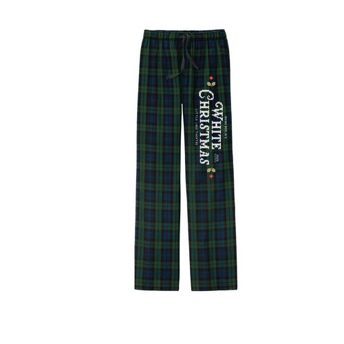 White Christmas Pajamas, a Forest Green/ Team Navy Flannel Pajama Pant