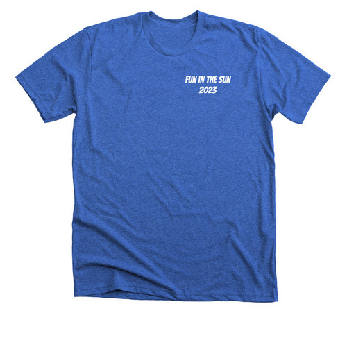 Fun in the Sun 2023 Flyball Tournament, a Heather True Royal Premium Unisex Tee
