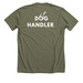 Dog Handler Shirt, a Heather Olive Premium Unisex Tee (back-view)