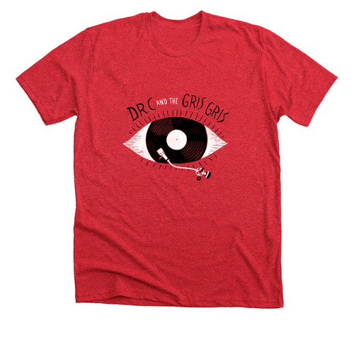 Eye Record Shirt, a Heather Red Premium Unisex Tee