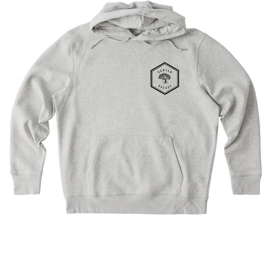 Banyan Breads, a Cool Heather Grey Stanley/Stella Unisex Cruiser 2.0 Pullover Hoodie