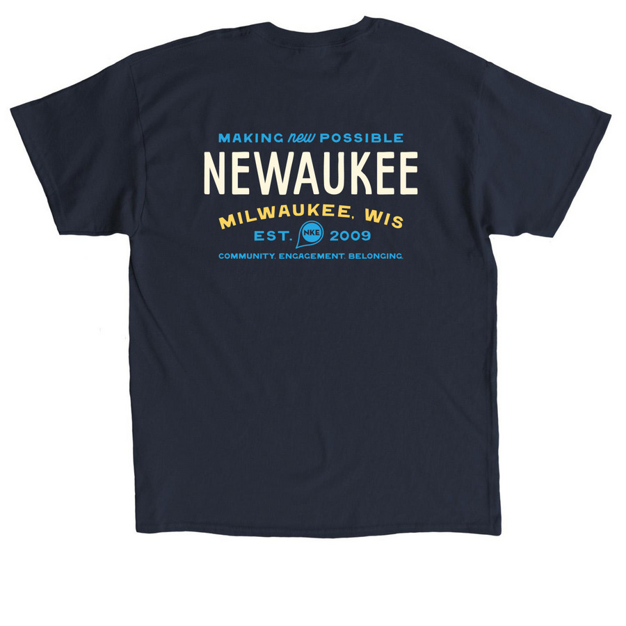NEWaukee Merch - Dark Colors, a Navy Classic Unisex Tee (back-view)