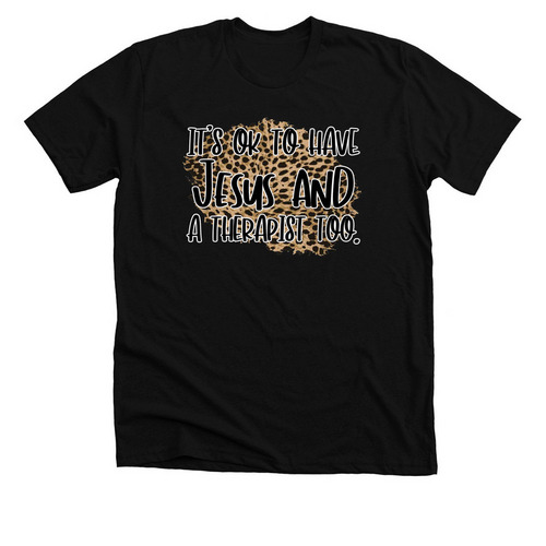 Jesus and a Therapist, a Solid Black Blend Premium Unisex Tee