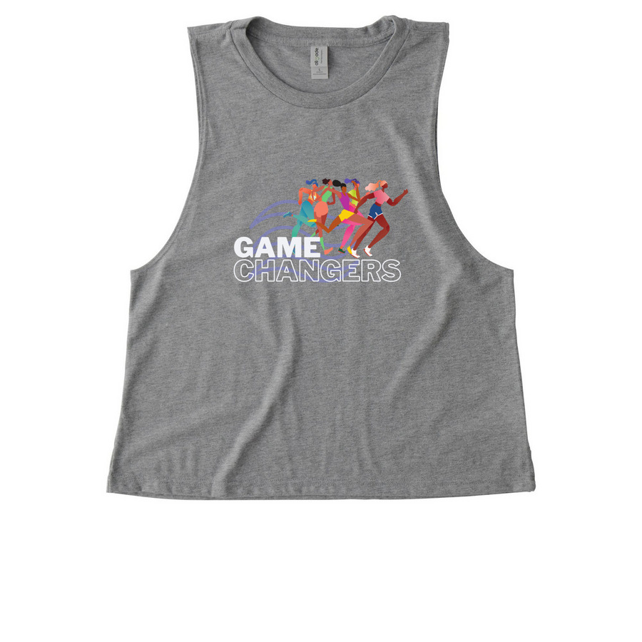 The Game Changers Muscle Tank, a Aluminum Grey Allmade Eco Triblend Women?s Muscle Tank