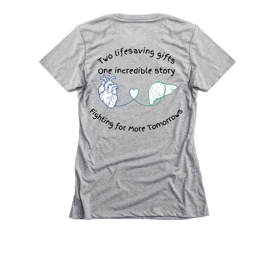 Team Andrea, a Dark Heather Grey Women's Slim Fit Tee (back-view)