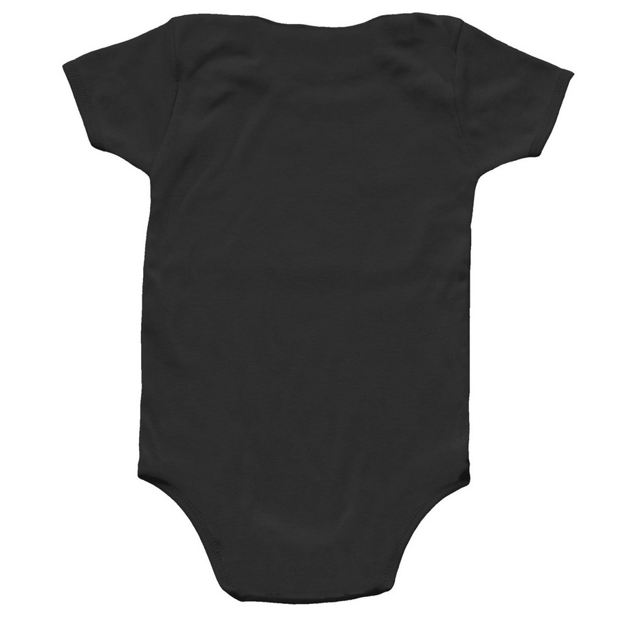 Infant, a Black Infant Onesie (back-view)