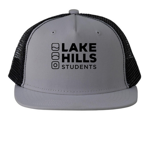 Lake Hills Students Hat, a Grey and Black Printed Trucker Hat