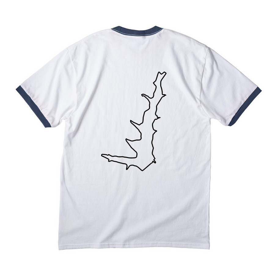 HAH LOFS back, a White/ Navy Cotton Ringer Tee (back-view)
