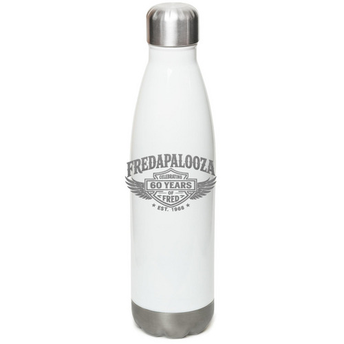 Celebrating 60 Years of Fred Water Bottle, a White Stainless Steel Water Bottle