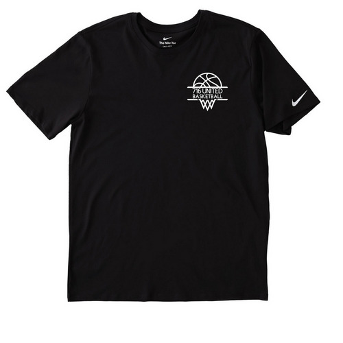 716 United Basketball - Apparel, a Black Nike Dri-FIT Jersey Blend Performance Tee