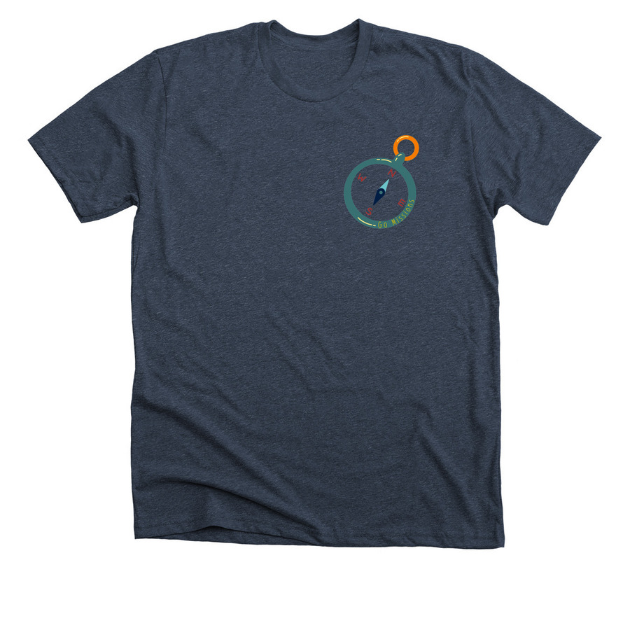 THERE IS JOY IN THE NAME OF JESUS, a Heather Midnight Navy Premium Unisex Tee