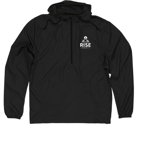 RISE Windbreaker, a Black Quarter-Zip Windbreaker
