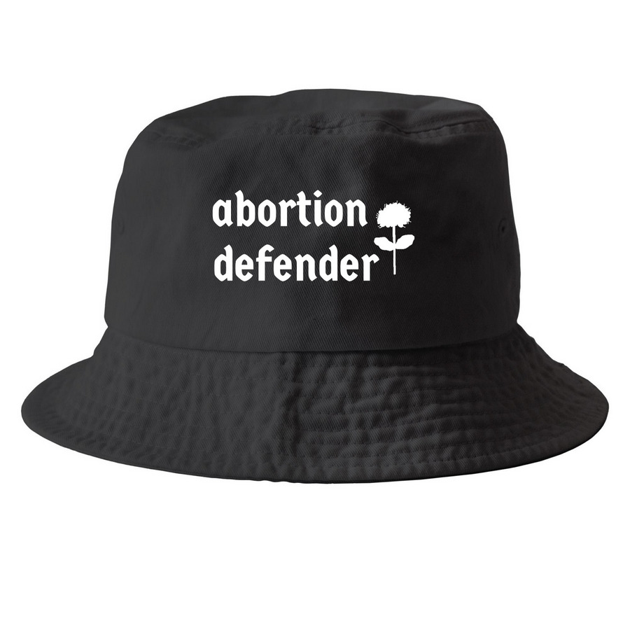 Abortion Defender Baseball Cap, a Black Printed Bucket Hat